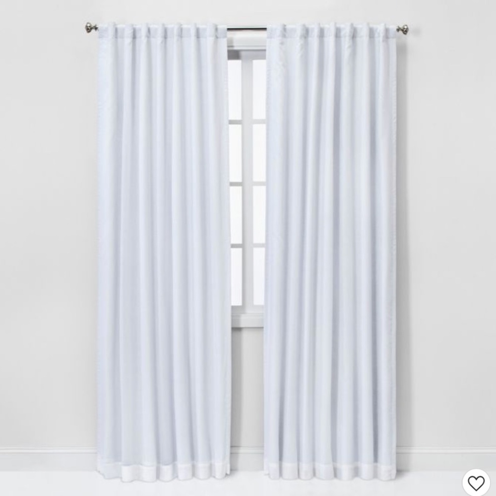 95 inch Voile Overlay White Blackout Curtain Panel